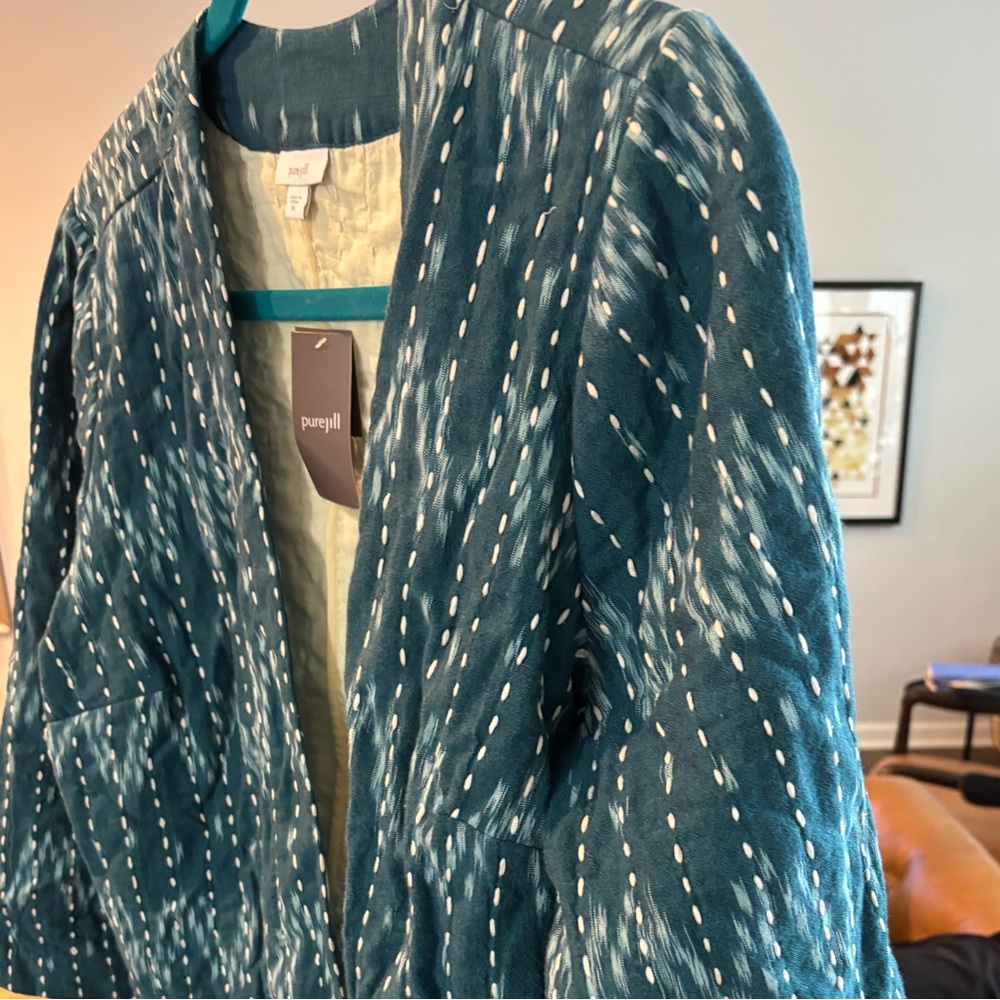 J. Jill Teal Patterned Blazer